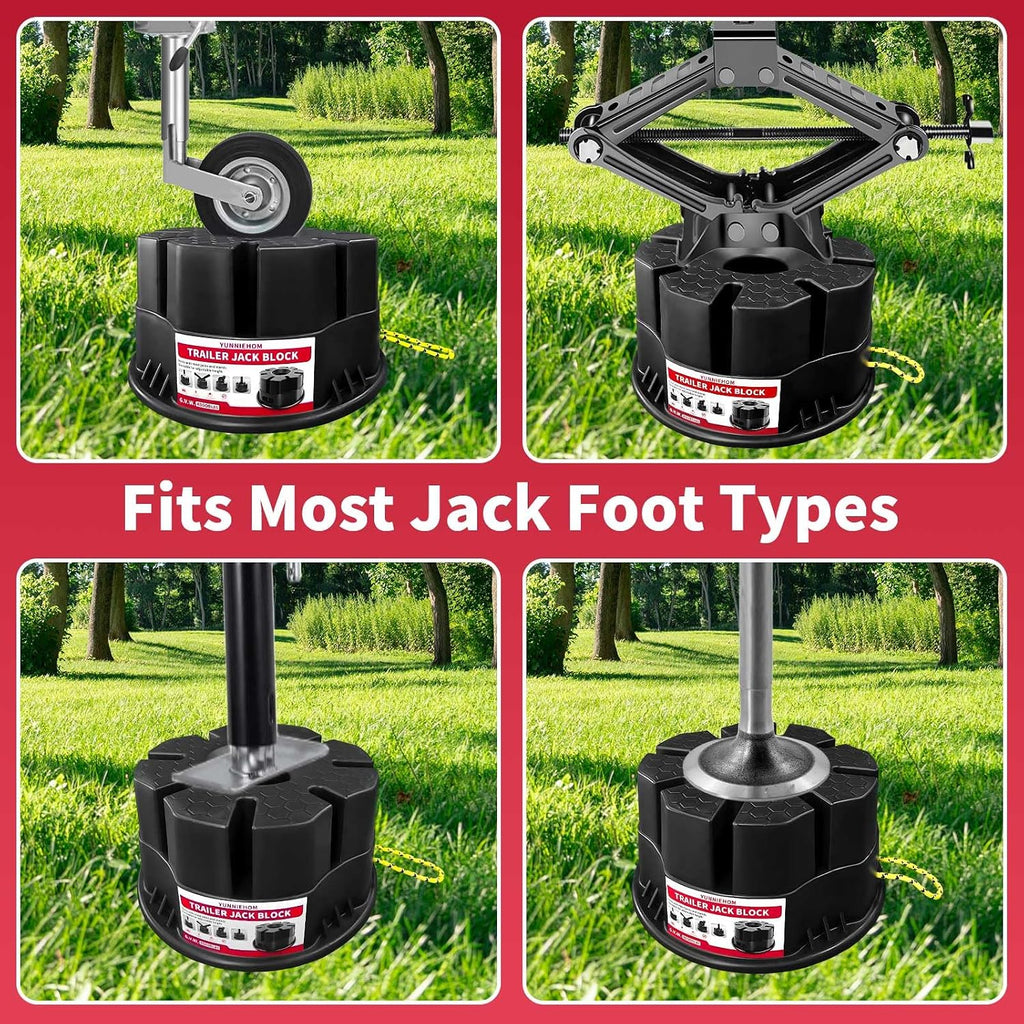 Trailer Jack Block 6’’H with Bag, Heavy Duty RV Stabilizer Blocks & Camper Leveling Blocks for Travel Trailer, Fits