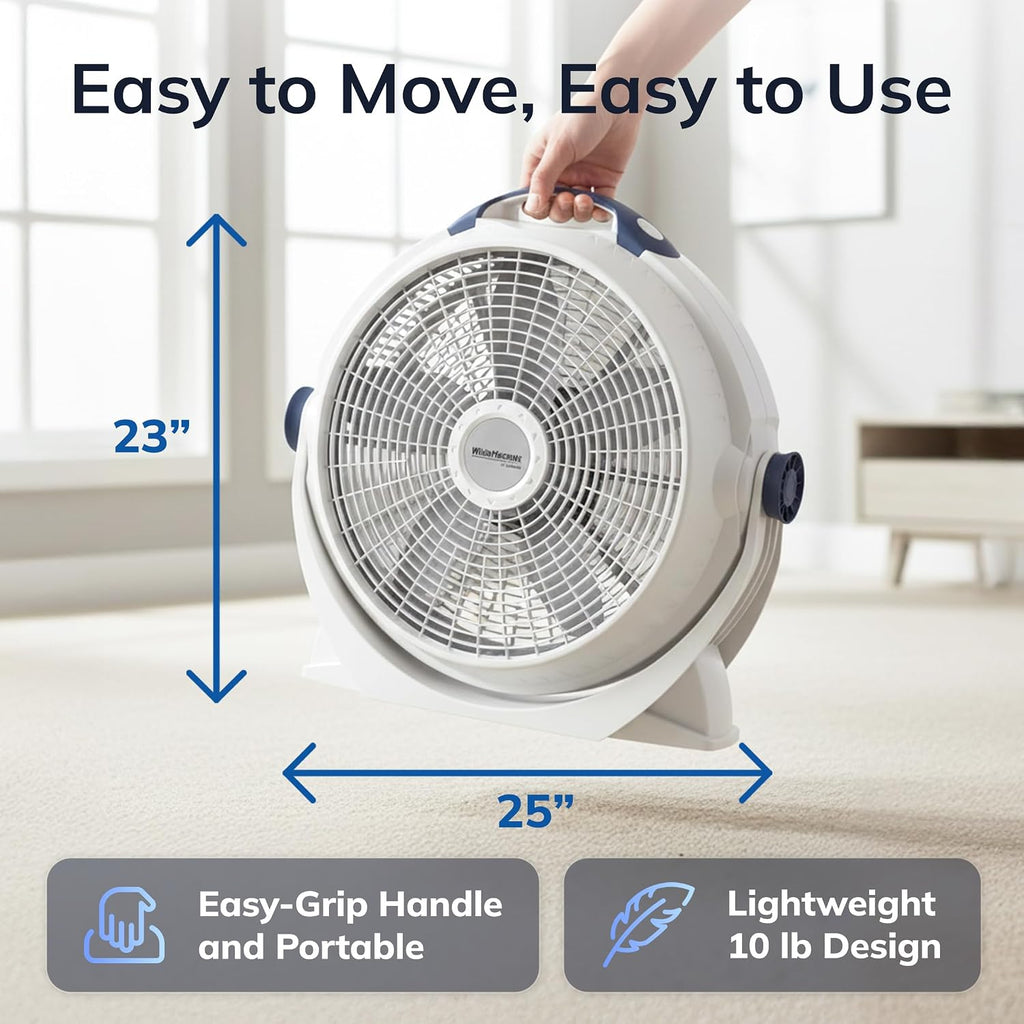 Lasko WINDMACHINE High Velocity Pivoting Floor Fan - 20" - 3301 - Gray