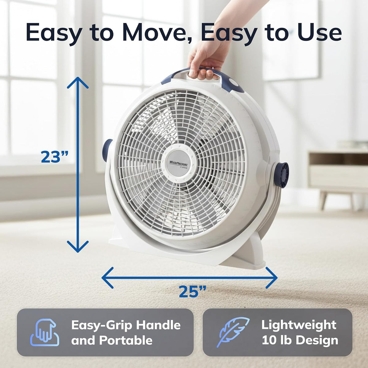 Lasko WINDMACHINE High Velocity Pivoting Floor Fan - 20" - 3301 - Gray