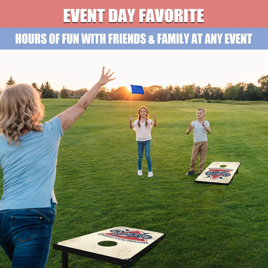 Cornhole Board Set, 3'x2' Cornhole Set, Corn Hole Boards Set, Lightweight Corn Hole Set Includes 2 Cornhole Boards, 8