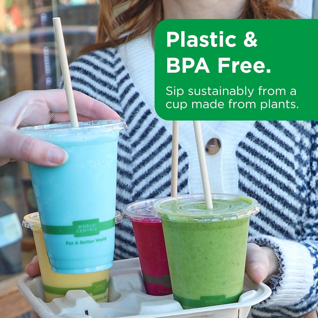 Compostable Clear Cold Cups, 16 Oz (Pack of 100)