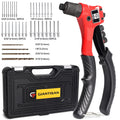 Rivet Gun Kit with 200 Pop Rivets, 4 Drill Bits and a case