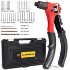 Rivet Gun Kit with 200 Pop Rivets, 4 Drill Bits and a case
