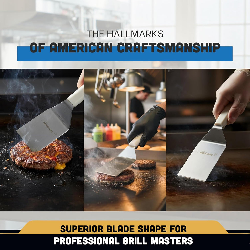 Russell Basics 4" x 3" Hamburger Turner | P94854 | Square-End Stainless Steel Spatula with Offset Blade &