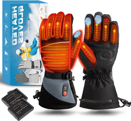 Heated Gloves for Men Women Rechargeable Heated Winter Ski Gloves