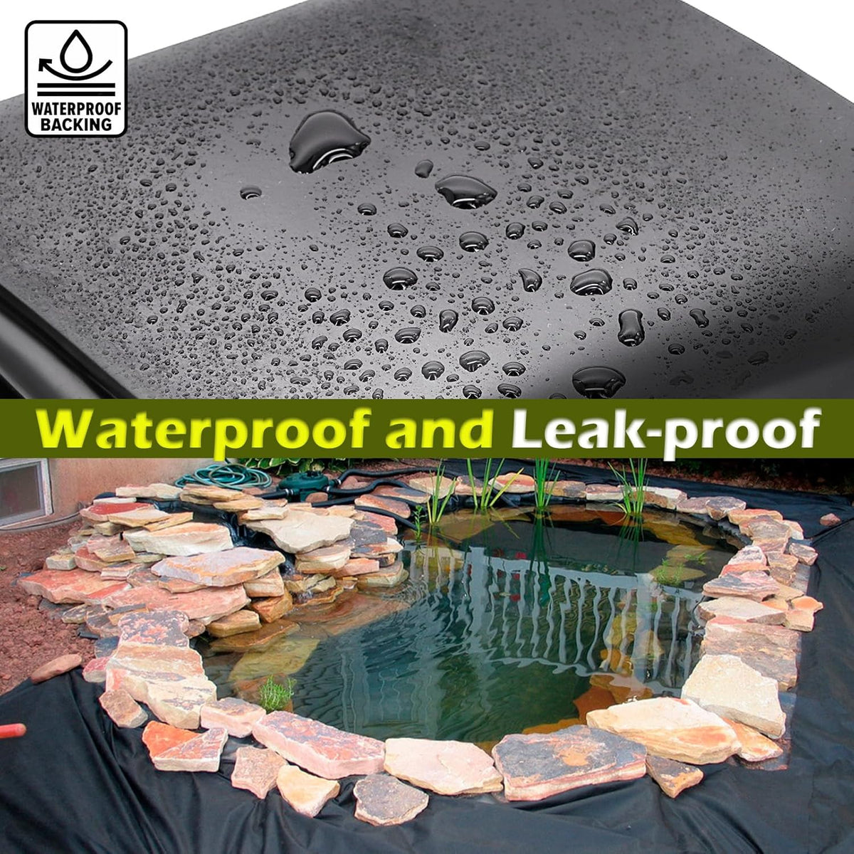 7 X 10 FT Pond Liner, 20 Mil HDPE Pond Liners for Outdoor Ponds
