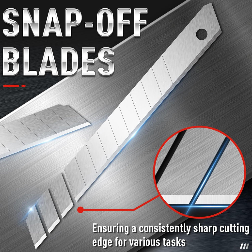 100 Pack Utility Knife Blades, 9mm Box Cutter Blades Refills (60°)