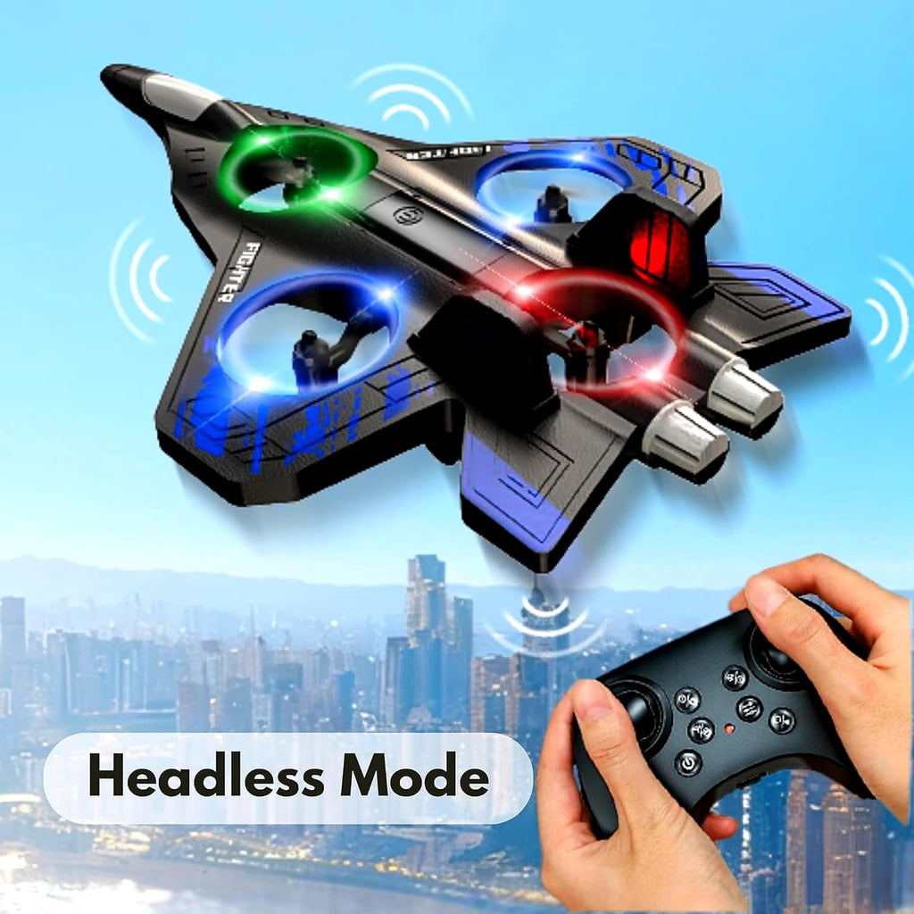 RC Plane for Kids & Adults, Remote Control Airplane Fighter Jet, 3 Batteries, Easy to Fly Foam RC Aircraft with LED