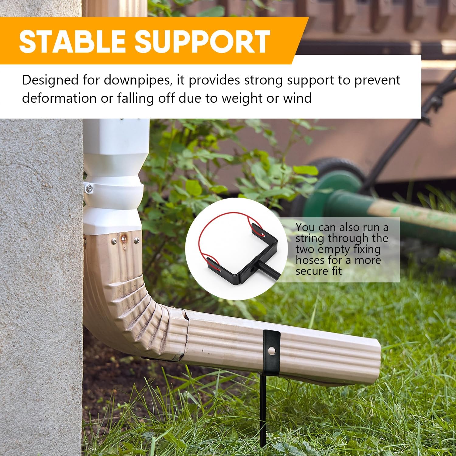 Rainwater Downspout Bracket - Heavy-Duty Galvanized Iron with Eco-Friendly Coating, Adjustable Size, Rust-Proof