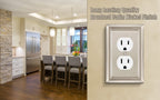 Sunken Pearls Heavy-Duty 1 Duplex Outlet Cover, Satin Nickel, 2 Pack