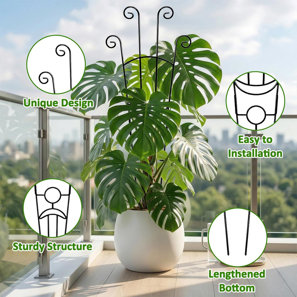Monstera Plant Support - 32.6 Inch Tall Trellis with 2 Pack Plant Stakes for Your Large Climbing Monstera Deliciosa |