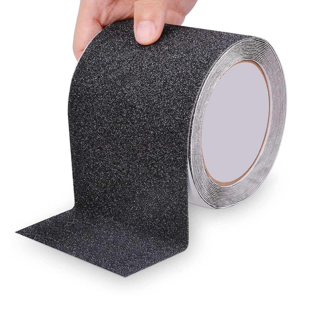 Anti Slip Tape, Waterproof Self Adhesive Black 4"x32.8Ft Grip Tape