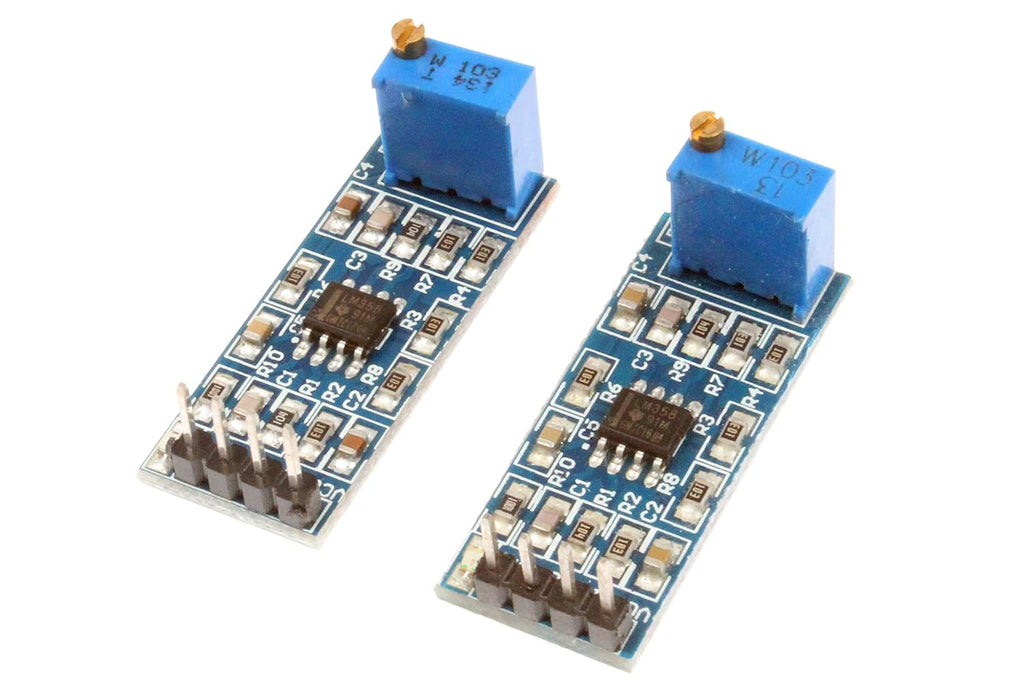 NOYITO LM358 100 Gain Signal Amplification Module Operational Amplifier Module Working Voltage DC5 to 12V (Pack of 2)