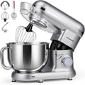 Stand Mixer, 6-Quart Tilt-Head Kitchen Mixer with Bowl, Silver