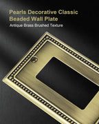 TREEWELL 2-Pack Decorator Outlet Cover Plate, Antique Brass