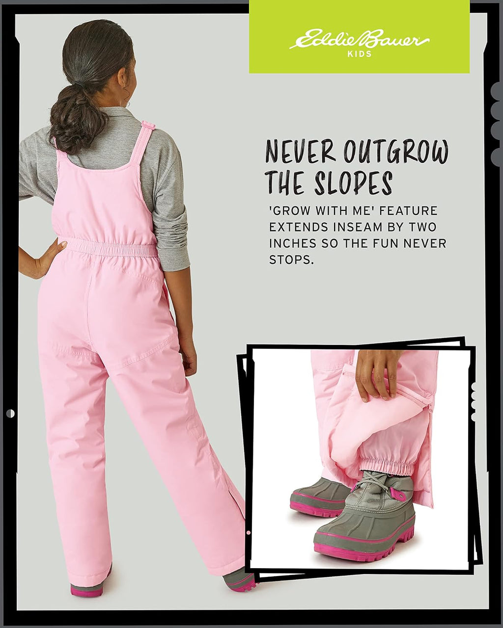 Eddie Bauer Kids Snow Bib - Insulated Waterproof Kids Snow Suit - Cozy Outdoor Activewear Overalls for Girls and Boys