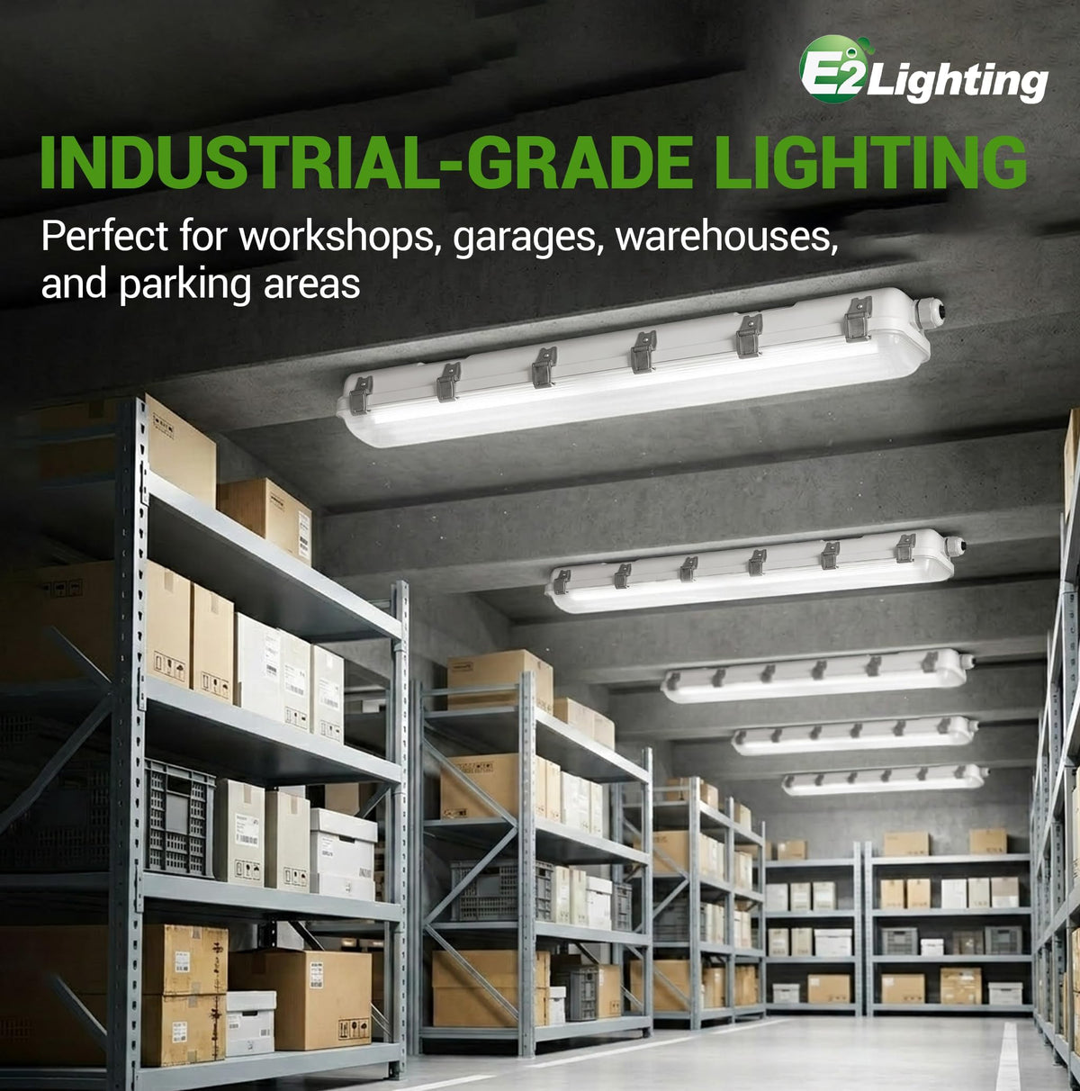 4ft LED Vapor Tight Light, 6 Pack, CCT Tunable, Motion Sensor
