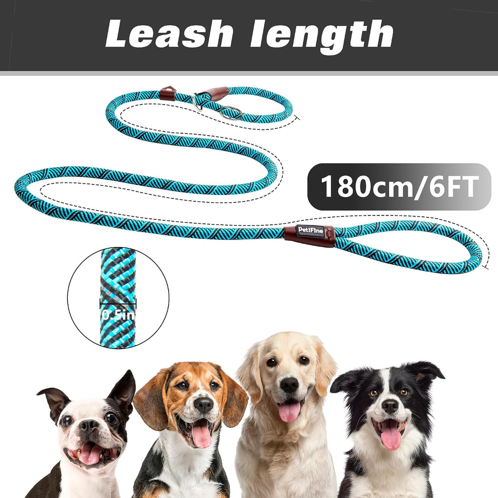 Slip Lead Dog Leash Reflective, 6FT x 1/2" Heavy Duty Slip Leash