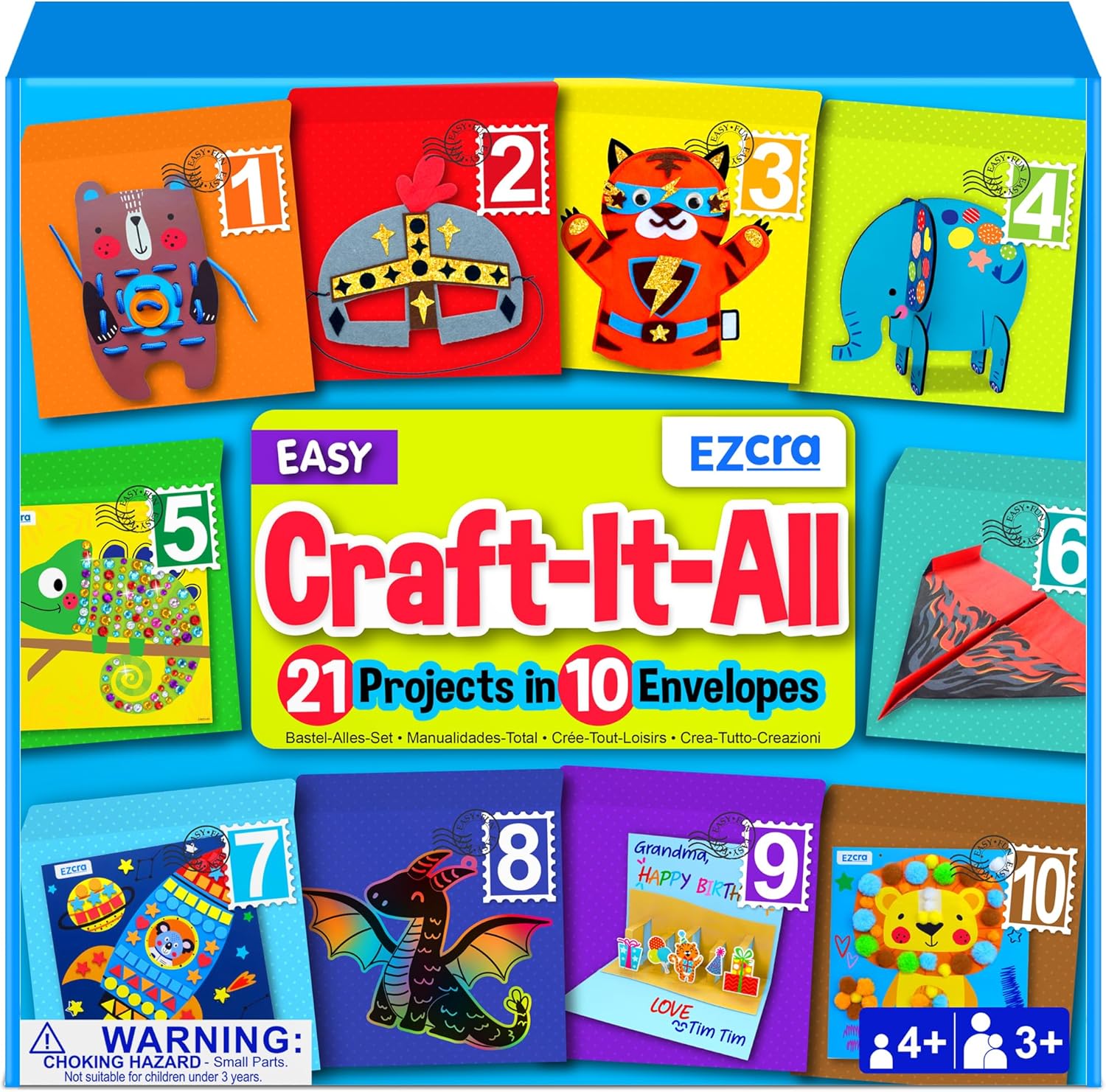 Craft Kits for Kids Ages 4-8 - 21 Projects in 1 Craft Box for Kids - All Inclusive No Mess Arts and Crafts Kit