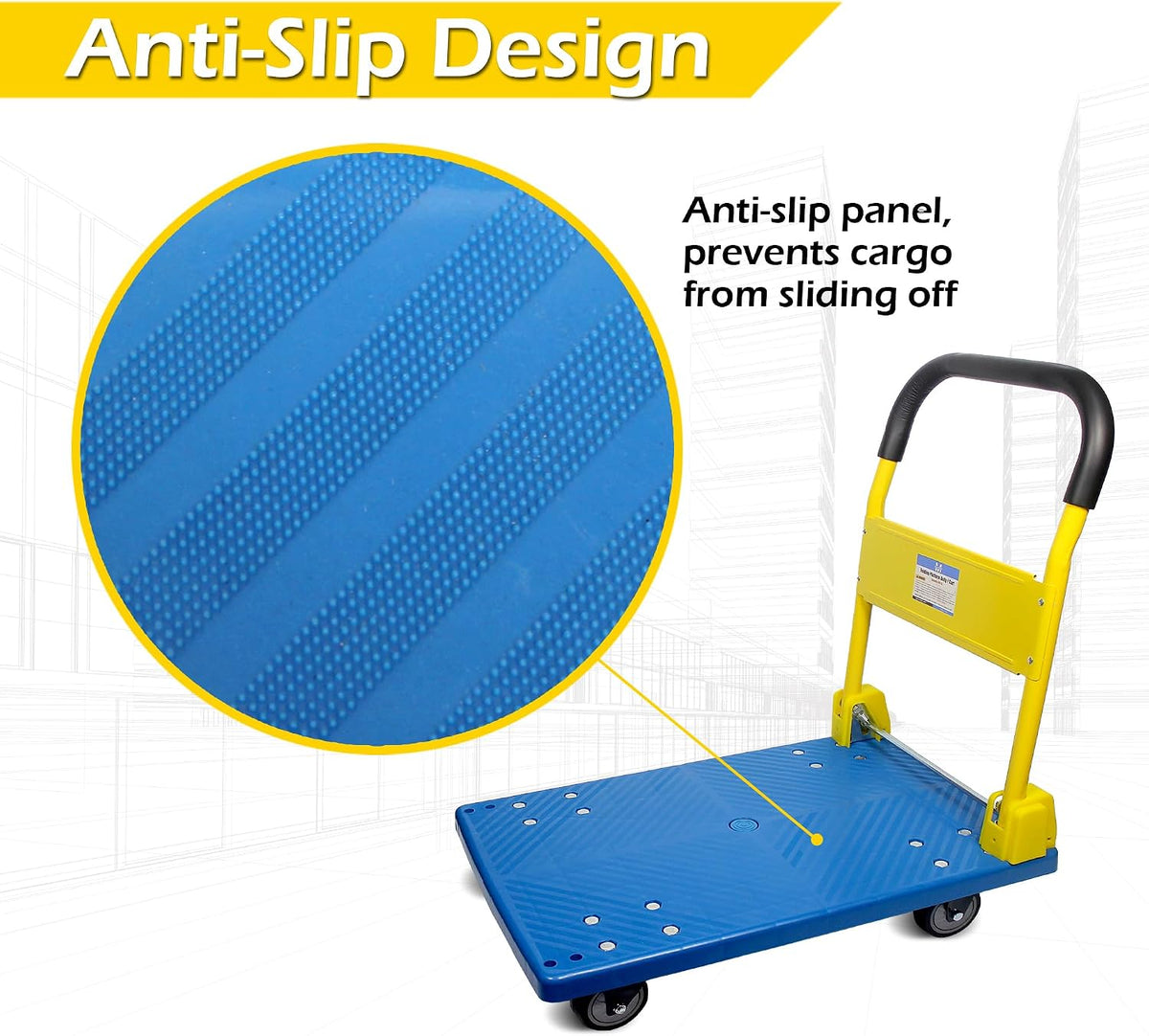 Foldable Platform 440 lb Heavy Duty Push Cart Dolly - (50887)