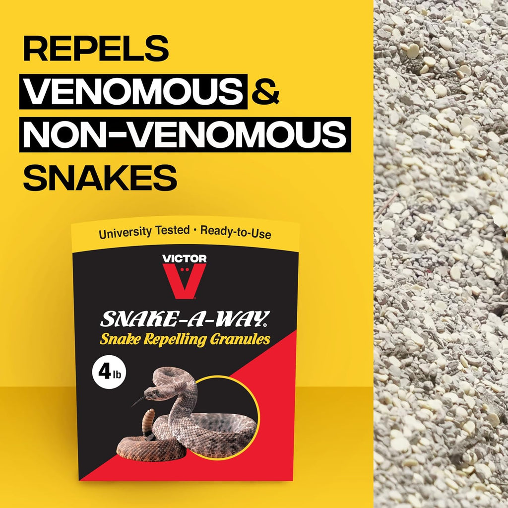 Snake-A-Way Outdoor Snake Repellent Granules for Yard, 4 lb Bag | EPA-Registered Pest Control, Repels Venomous and