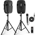 Wireless Portable PA Speaker System - 1000W High Powered Bluetooth Compatible Active + Passive Pair Outdoor Sound