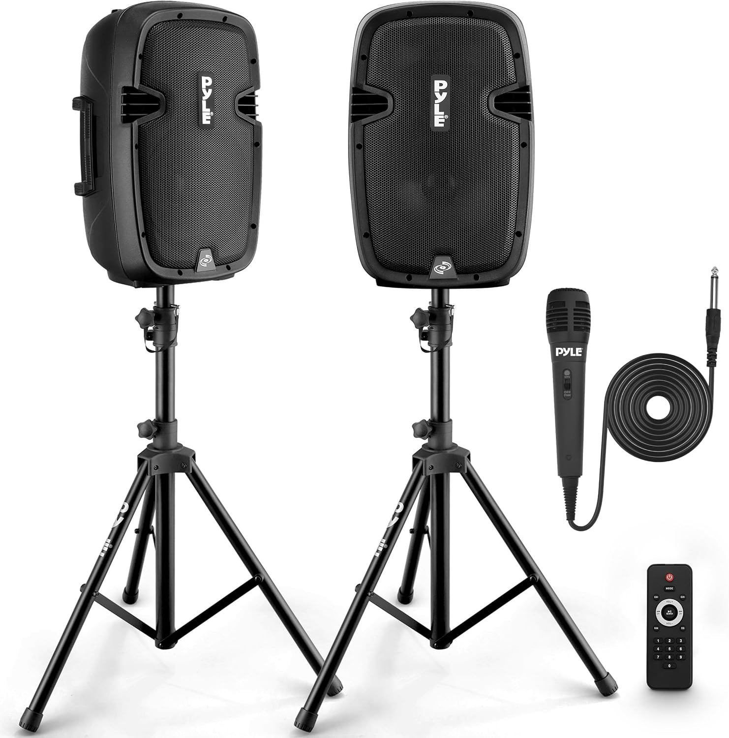 Wireless Portable PA Speaker System - 1000W High Powered Bluetooth Compatible Active + Passive Pair Outdoor Sound
