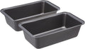 Rectangular Nonstick Bread Loaf Pan for Baking Meatloaf with Even Heat Distribution, 9.5 x 5 Inch, Gray, Set of 2