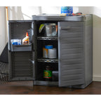 MaxIt 2-Shelf Lockable Utility Storage Base Cabinet, Gray