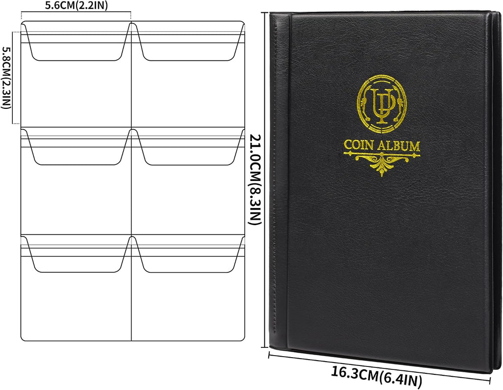 36 Pockets Coin Capsule Holder Album - 2.3x2.2 inches | Uncle Paul Coin Collecting Book with 6 Pages, Collection