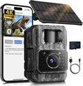 Solar Trail Camera, 4K 64MP WiFi Bluetooth Night Vision Game Camera | Trail Cam with Night Vision Motion Activated