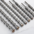 Wensilon 5pcs 5/32" X 8"-6" Cross-Type Double Thread Carbide Drill Bits for Concrete, Brick, Stone, Hammer Drill