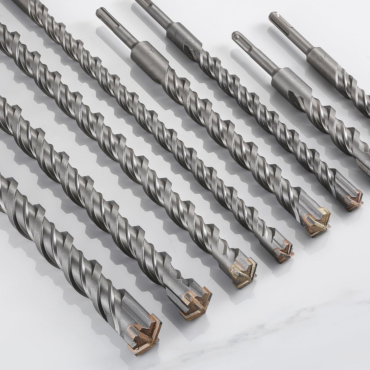Wensilon 5pcs 5/32" X 8"-6" Cross-Type Double Thread Carbide Drill Bits for Concrete, Brick, Stone, Hammer Drill