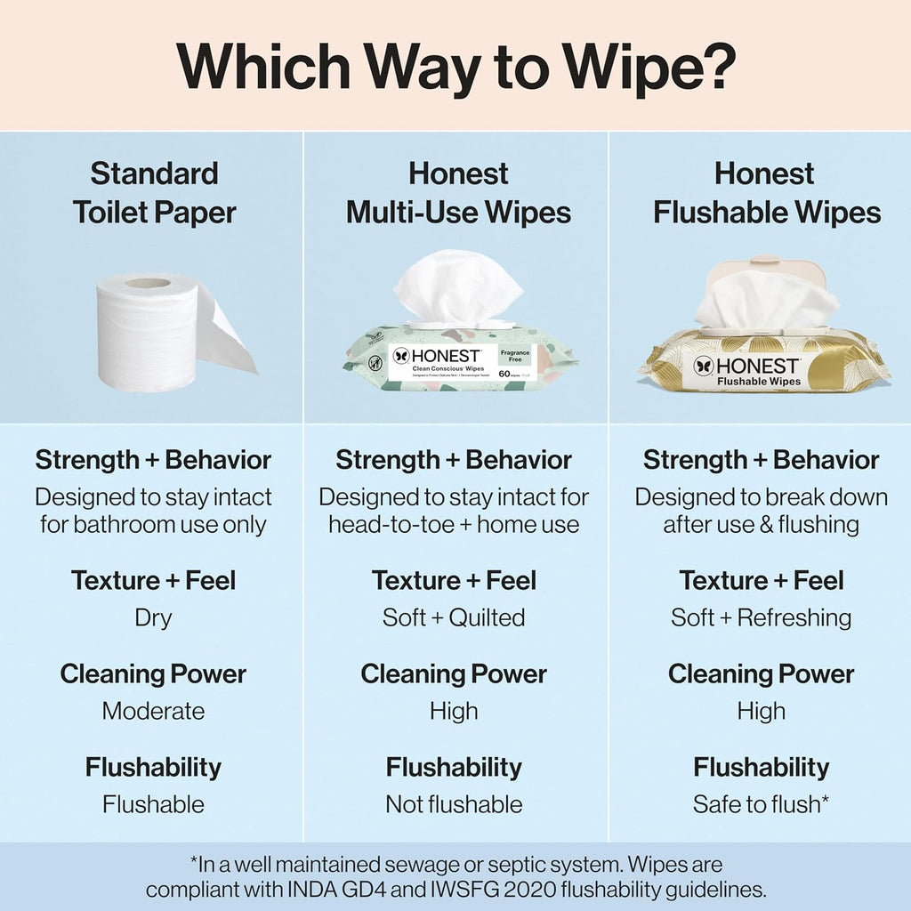 Flushable Wipes, Hypoallergenic, Gilded Wings, 126 Count