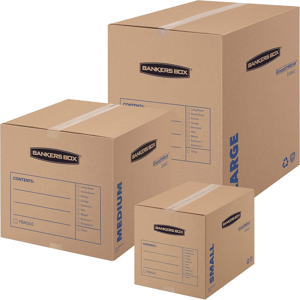 Small Moving Box 15 Pack, Pre-Printed for Labeling, 16.5-in x 12.25-in x 12.675-in (7713802)
