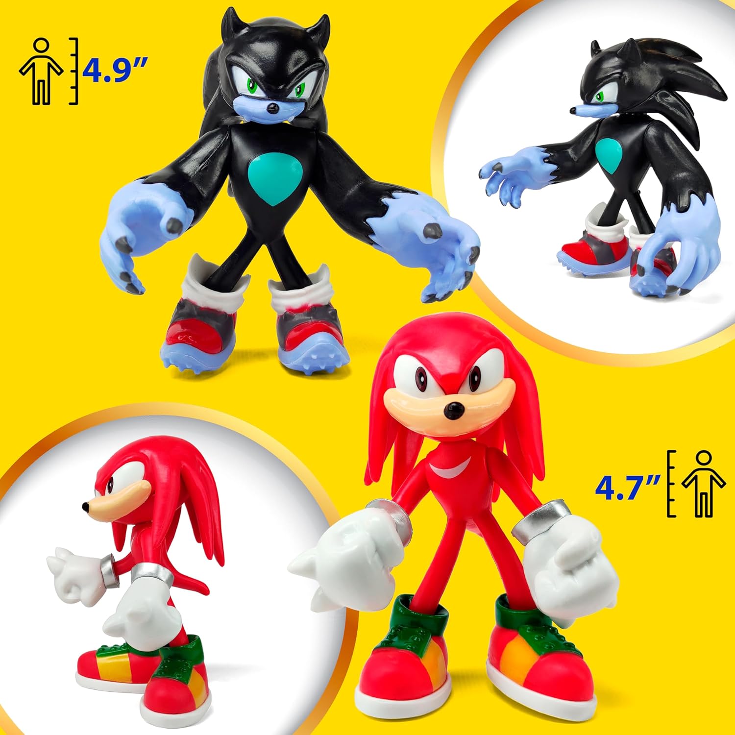 Sonic the Hedgehog Big Action Figures (Set of 10 pcs), Collection Toys, Birthday Cake Decoration Party Supplies Cake
