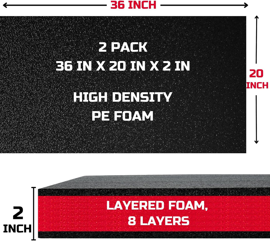 Tool Box Foam Organizer 36x20x2 inch 2Pack, Kaizen Sheets for Pro Tool Control, Custom Tool Shadow Inserts for Cases