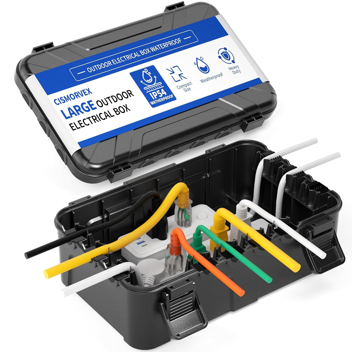 Large Outdoor Electrical Box, 12.5 x 8 x 3.3 Inch, Black