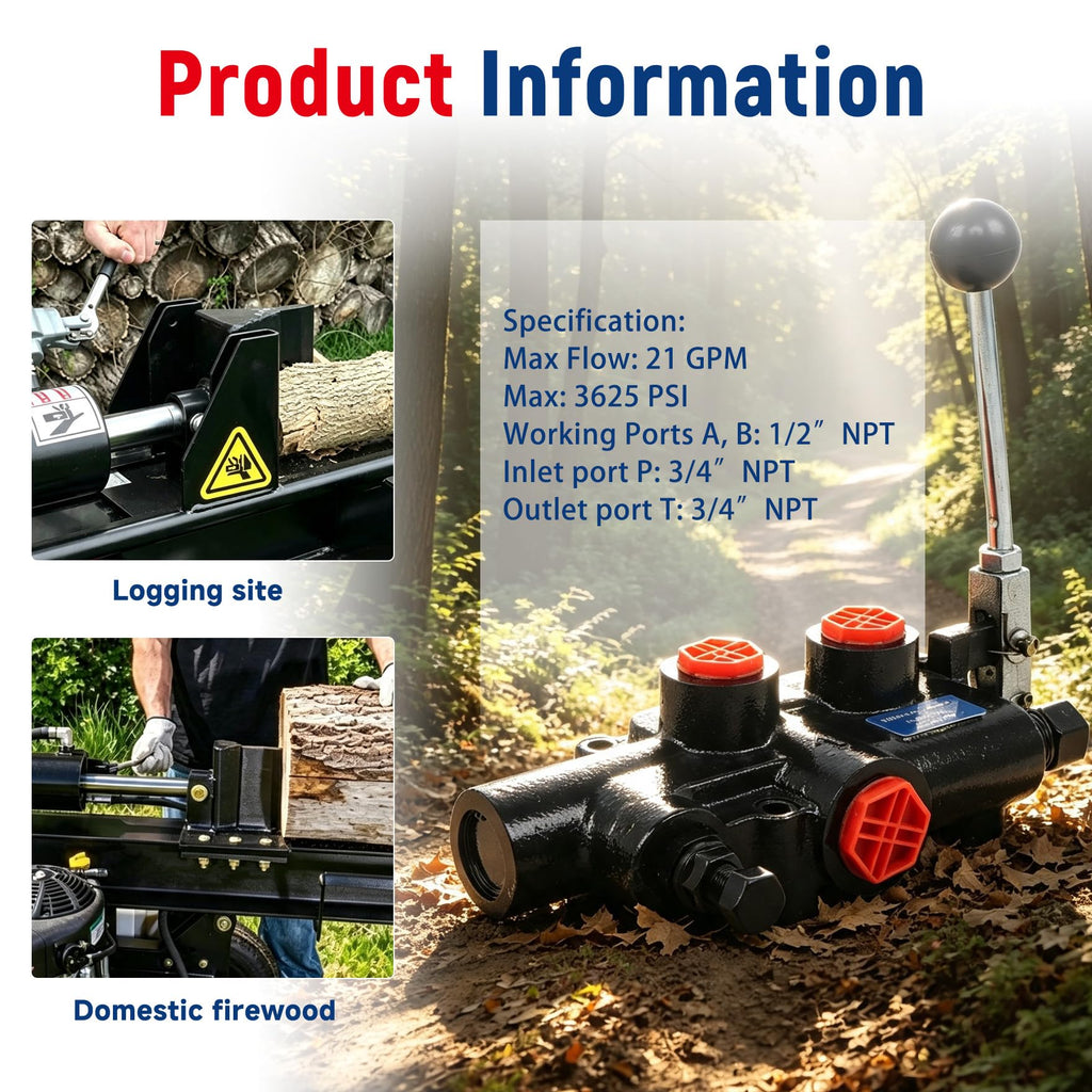 waltyotur 2750 PSI 21GPM Hydraulic Control Valve Log Splitter Valve