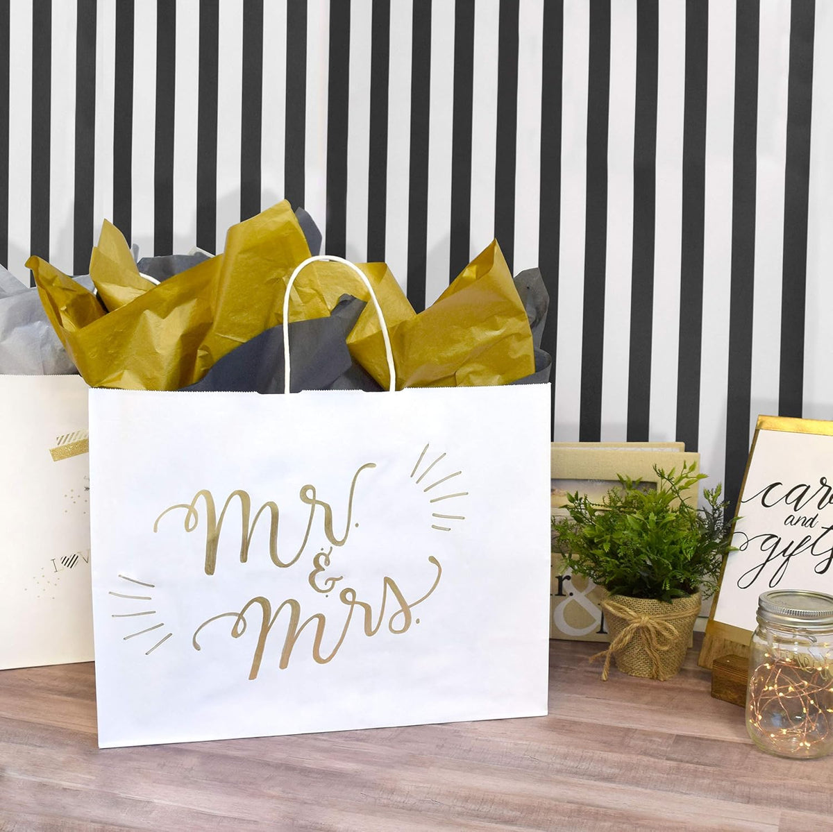 White Gift Bags with Handles, 16x6x12 Inch, 100 Pack