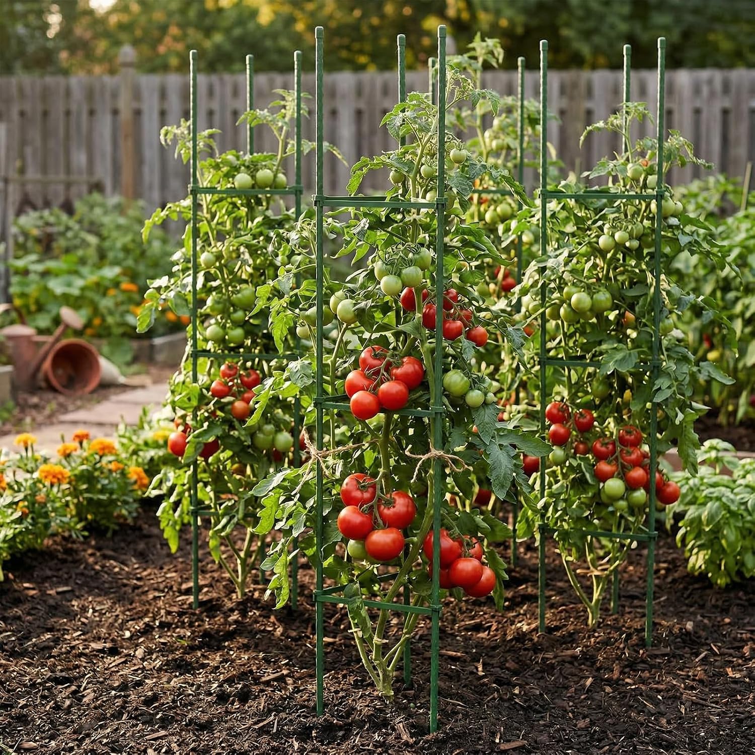 6 Pack 5ft Tomato Cage for Garden Plant Support, Garden Stakes Tomato Cage, Tomato Cages Plant Stakes for Climbing