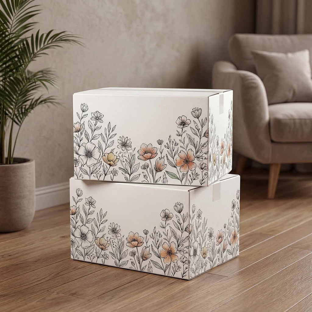 10 Packs 12x10x10 Large Thin White Shipping Boxes