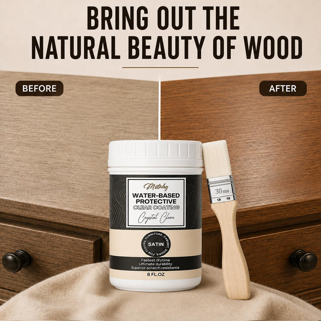 Water-Based Polyurethane for Wood, Clear Satin Finish, 8 fl oz