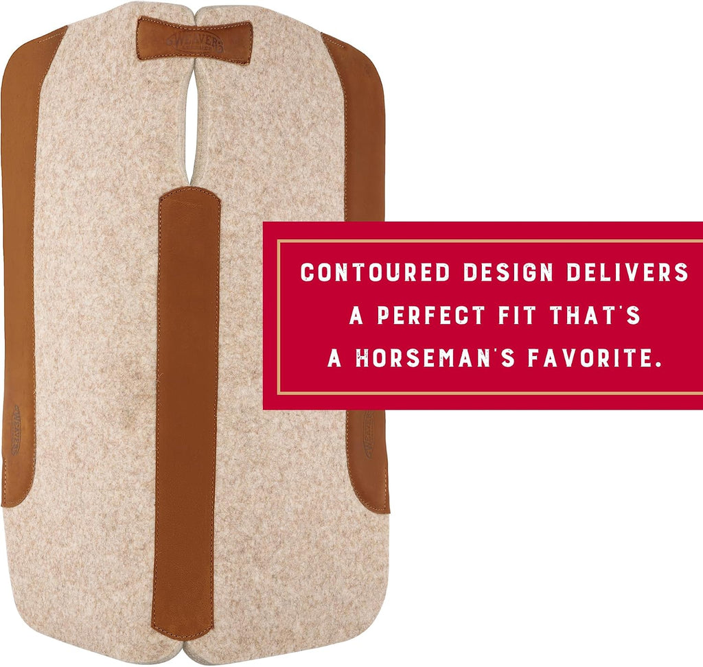 33" x 32" Contoured Wool Blend Felt Horse Saddle Pad, Shock Absorbing Western Saddle Pad for Protection, Durable