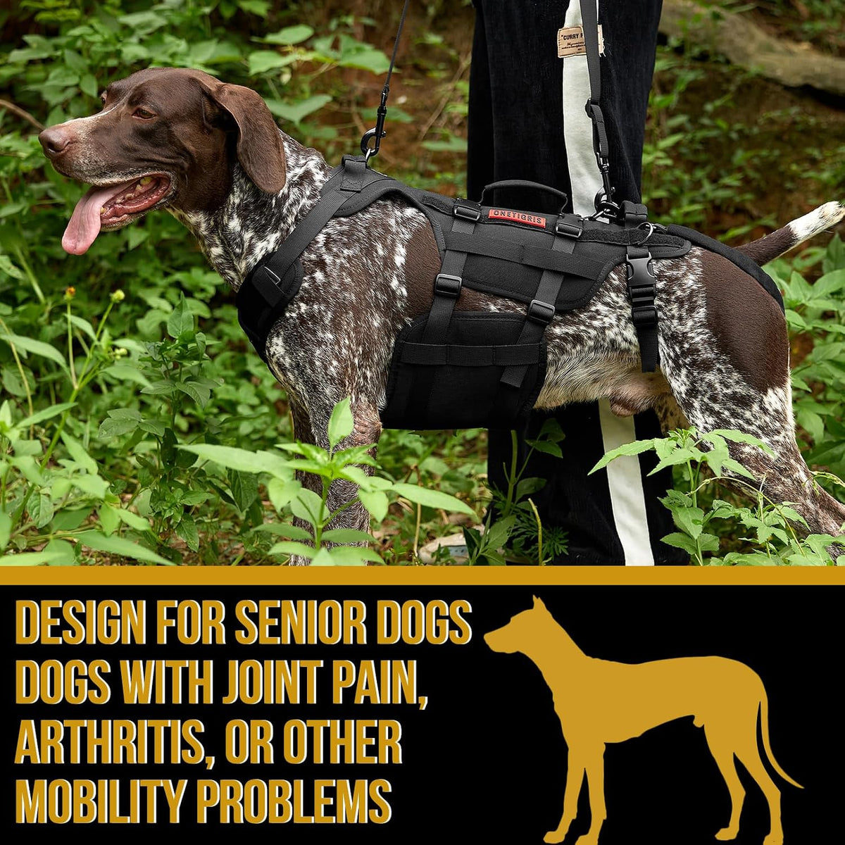 Dog Lift Harness for Large Dogs, Dog Hip Support Brace, Full Body Lifter with Handles Invictus Multifunctional