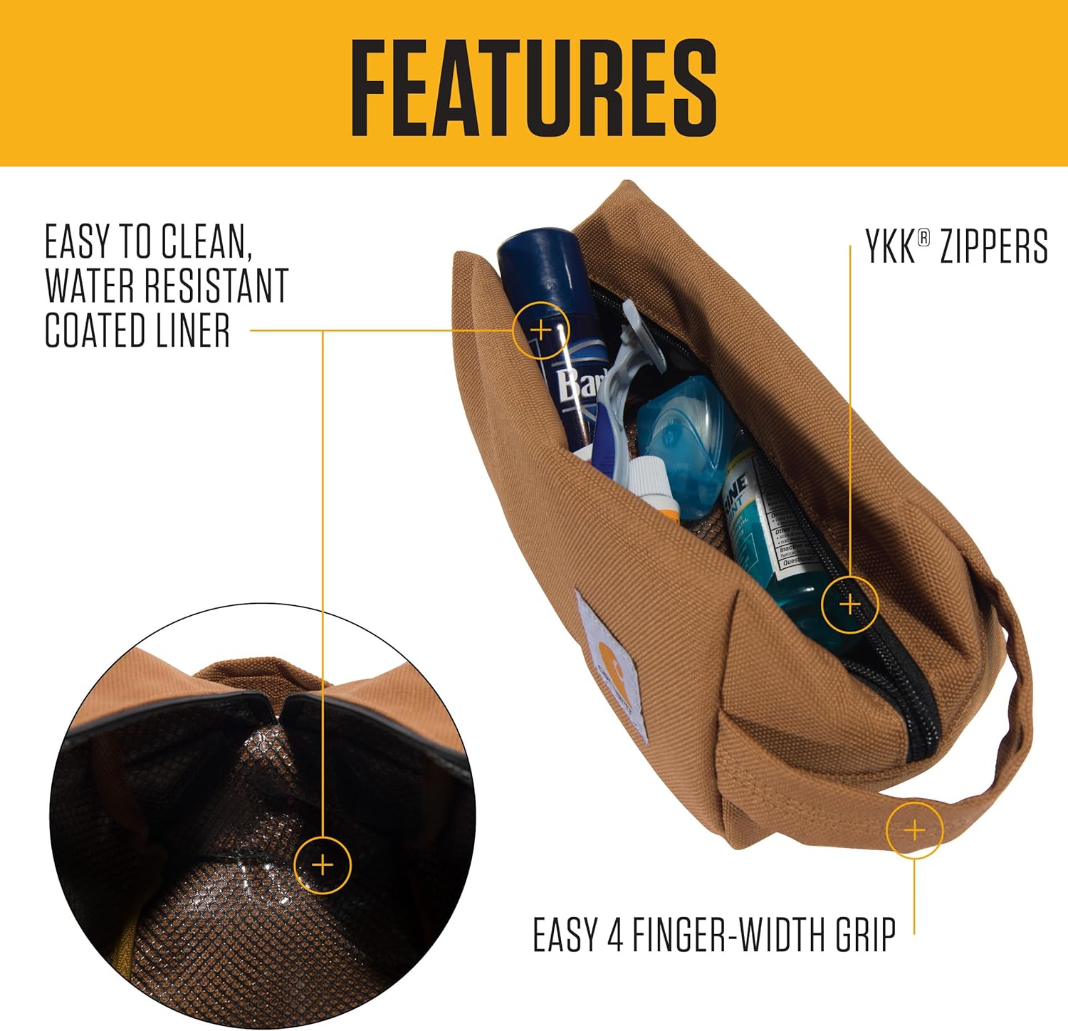 Durable Travel Kit, Organize Essentials W/the Water Resistance Toiletry Bag, Industry Red