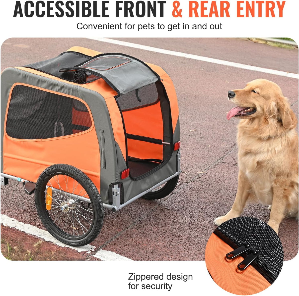 Dog Bike Trailer, Supports up to 66 lbs, Pet Cart Bicycle Carrier