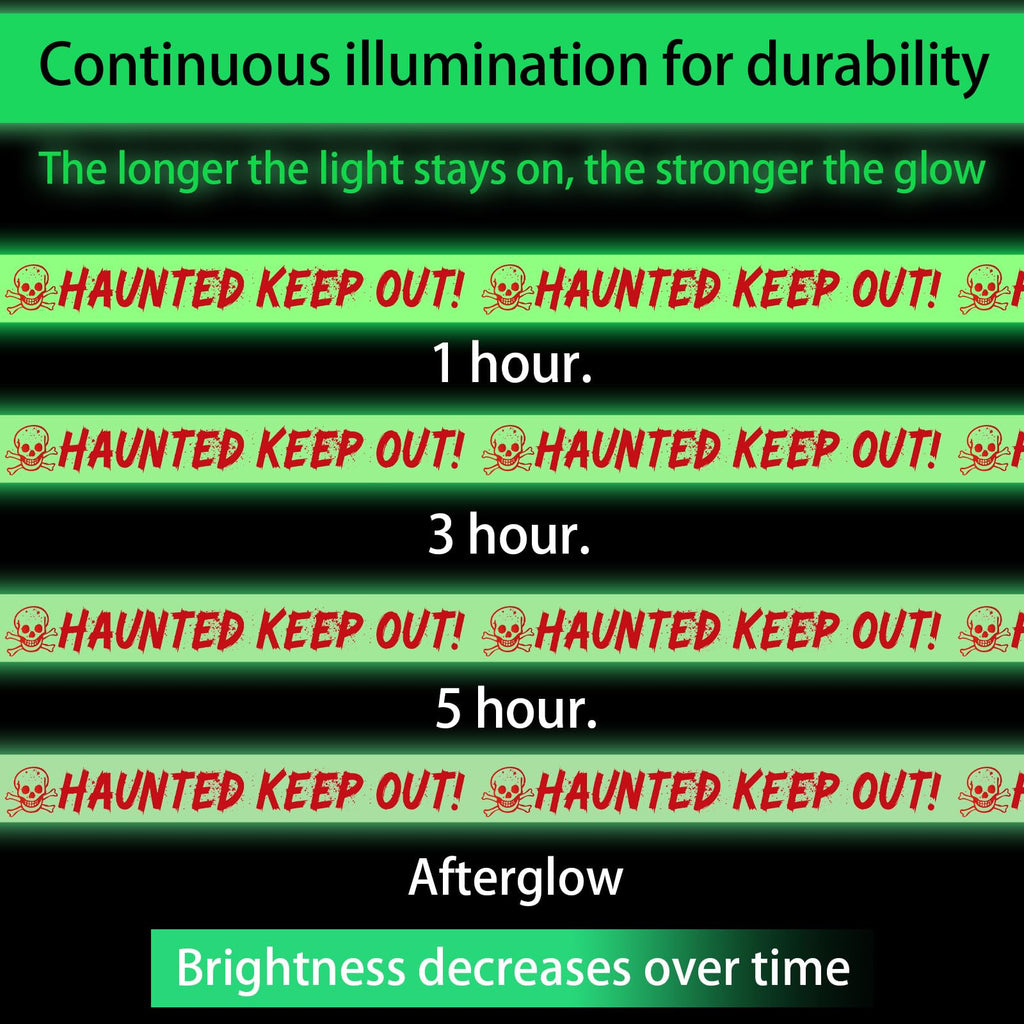 Glow in The Dark Halloween Decorations Caution Tape Haunted Keep Out Scary