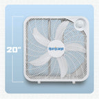 Classic Floor Box Fan with 3 Speed Settings, White - 20in