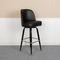 Black Metal Barstool with Swivel Bucket Seat, 2-Pack